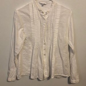 CAbi Pleated  Button Down Blouse Size Medium